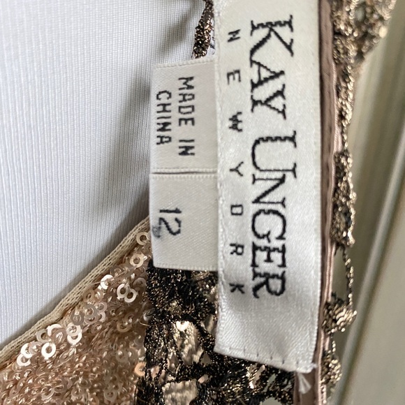 Beautiful Kay Unger Bronze Evening Gown SZ 12 - Picture 3 of 4